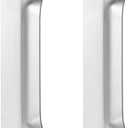 Gisafai 2 Pcs 1-3/4" x 10" Door Latch Guard Plate Electroplated Carbon Steel Door Lock Security Strike Plate Deadbolt Latch Cover Protector Against Forced Entry Easy to Install for Outswinging Doors