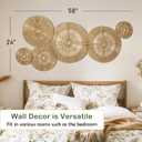 SOONOW Handwoven Wall Baskets Set of 6 (17", 15", 13", 11", 9", 7"), Large Boho Wall Art Decor For Bedroom, Living Room, Home Office