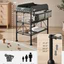 BEKA Diaper Changing Station, Portable Changing Table for Baby, Waterproof, Folding Portable Changing Station, Adjustable Height w/Organizer, Mobile Nursery Diaper Changing Table for Baby, Newborn