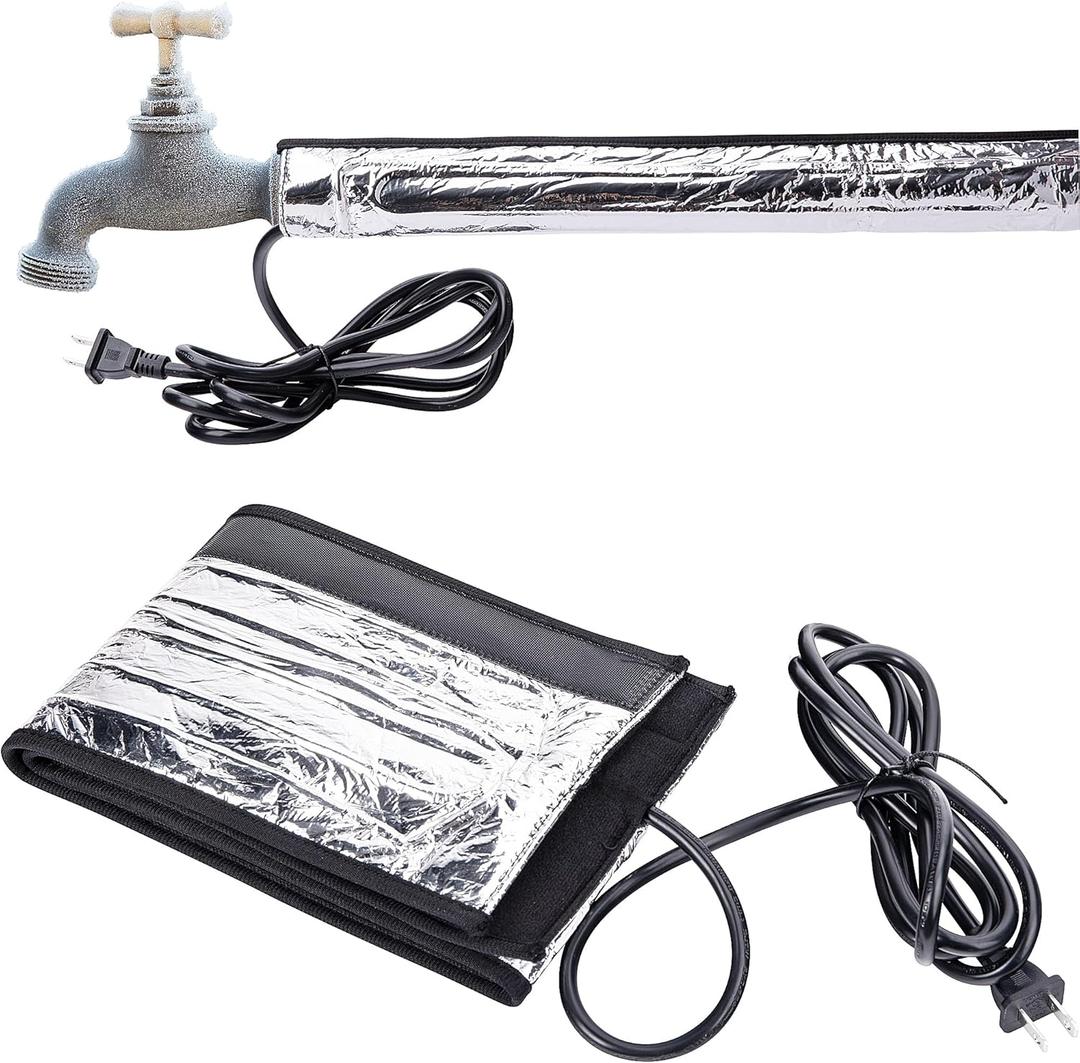 codree Water Pipe Heat Blanket - 38.5" x 6" Water Pipe Heat Tape - Aluminum Foil Freeze Protection Heating Cable for Metal & Plastic Pipes, 110V, Max Temperature 60