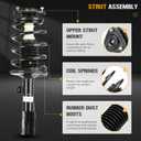 Front Complete Strut Shock Absorber Coil Spring Assembly Fit for Toyota Prius 2004 2005 2006 2007 2008 2009, Replace 172358 172357 (Set of 2)