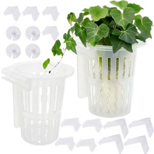 2 Pack Upgraded Aquarium Plant Holder, Large Fish Tank Plant Holder with Suction Cup and 3 Size Hooks for Different Tank Thickness