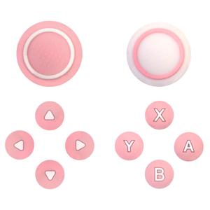 LEPEYMDA Cross D-Pad Button Caps Switch 2 Thumb Grip Caps Set, Creative Soft Joystick Covers Key Buttons Sticker Cover Caps Design for Switch 2 (Pink)