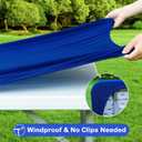 Wolkemer 4 Pack Blue Fitted Tablecloth 34x34 Inch Square Elastic Edges Table Cloth, Spandex Stretch Table Cover with Machine Washable Fabric for Wedding Party Picnic Dining Indoor Outdoor