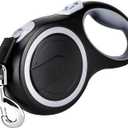 26Ft Retractable Dog Leash, Heavy Duty Great Leash for Dog up to 110 lbs, Anti Slip Rubberized Handle, One Handed Brake, Strong Nylon Tape, Tangle Free(Large Size)