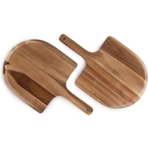 PICNIC TIME Personal 10-Inch Pizza Peel Set of 2, Acacia Wood Pizza Peel Paddles, Pizza Serving Paddles, Bread Peels, (Acacia Wood)