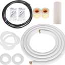 16FT Air Conditioning Tubing Hose Extension 3/8 and 5/8 Inch Insulated Copper Hoses Fit for Mini Split Air Conditioner