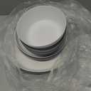 EI 12pcs Wheat Straw Plates,Wheat Straw Dinnerware Set,Plate and Bowls Sets,Plastic Plates Reusable-White,Black,Grey,Dark Grey,Dinner Plate Set of 4 Kitchen,Picnic