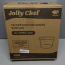JOLLY CHEF 50 Pack Disposable Paper Food Containers with Lids, 8 oz To Go Soup Bowls, Disposable Soup Cups with Lids for Restaurant, Party, Picnic