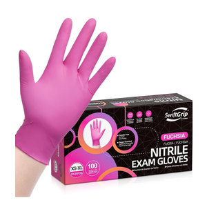 Powder-Free Nitrile Gloves, 3-mil, Disposable Nitrile Gloves, Latex-Free, Powder-Free - Pink/Fuchsia
