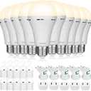10 Pack Rechargeable Light Bulbs, Emergency Light Bulbs for Power Outage Hurricane Camping 3000K Warm Light Battery Operated Light Bulb 9W E26 1200mAh Battery Backup Soft Light Bulb for Lamps