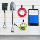 Slatwall Hooks, Slat Wall Accessories Multi Size Garage Hooks Storage Utility Hanging Hooks Wall Mount Tool Holder for Ladder Garden Tools (14 Pack, Black)