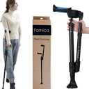 FlexiCrutch for Adult (x1 Unit, Open Cuff) - Red Dot Design Award Winner, Portable Mobility Aid for Seniors, Post-Surgery, Injury Recovery, Adjustable Ergonomic Handles, Cuff, Height, Foldable, Lightweight and Non-slip Forearm Crutches