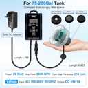 hygger Wave Maker For Aquarium, Ultra-quiet Transparent Wavemaker With Controller, Adjustable Flow Magnetic DC 24V 2850GPH Powerhead, Circulation Pump For 75-200Gallon Freshwater Coral Reef Tank