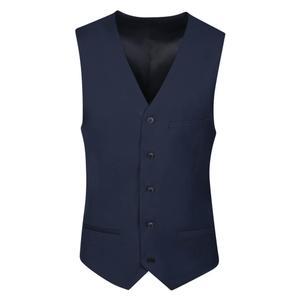 Oliver George Men’s Solid Formal Suit Vest Tuxedo Waistcoat Business Dress Vest For Suit or Tuxedo Dark Blue, Size L