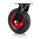 Houseables 8 Inch Caster Wheels, Swivel Wheels, Rubber Casters, Large, for Cart, Heavy Duty, Outdoor, Off Road, Offroad, All Terrain, Flat Free Tire, No Flat, Industrial, Castor, Dolly, Utility Cart