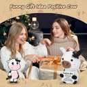 Guokoko Mini Positive Crochet Cow Gifts for Women Men Friends, Inspirational Emotional Support Stuffed Animal Handmade Crochet Cows Gifts for Coworker Friend Birthday Party Decorations