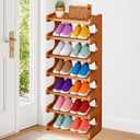 7-Tier Vertical Bamboo Shoe Rack - for Closet, Entryway, Small Space, 20 Inch Wide