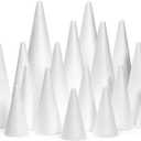 Bright Creations Foam Cones for Crafts - Foam Trees for Crafts & Floral Cones for Flowers - 18-Pack, White, 4-12 in
