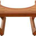 AmazerBath 7 Inches Bamboo Toilet Stool Squat for Adults, Foldable Squatting Potty Stool for Bathroom, Toilet Foot Pooping Steps Stools with Non-Slip Strip, Improve Bathroom Posture and Comfort, Brown