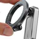 JOYROOM Upgraded Double-Fold Magnetic Golf Cart Phone Holder, Golf Gifts for Men Him Golfers dad, Golf Cart Accessories Compatible with MagSafe iPhone 17-12 for Club Car, Bare Titanium