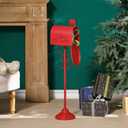 Phaxth Metal Christmas Letters to Santa Mailbox, 37" H North Pole Mailbox Christmas Decorative, for Home Room Xmas Holiday Party Large Capacity Red