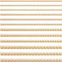 Nuanchu 12 Pcs Decorative Beaded Wood Trim Molding Half Wooden Beads Bobbin Trims 15.75 Inch Unfinished 3D Pearl Paintable Wood Molding for DIY Crafts Home Wall Cabinet Shelf Window Door (Mixed Sizes)