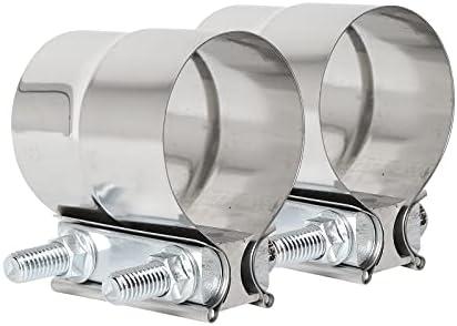 ETL INDUSTRIES 3 Inch Exhaust Clamp, Lap Joint Band Clamp 304 Stainless Steel, 2 Pcs