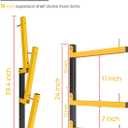 Lumber Rack Wall Mount Storage Racks Folding Wood Organizer Heavy Duty Shelf Brackets With 9-Level 1080 Lbs Capacity Yellow Metal Utility Racks Garage Wall Shelving for Indoor and Outdoor Use (6 Pack)