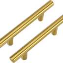 homdiy Gold Cabinet Handles Brushed Brass Drawer Pulls - HD201GD Cabinet Hardware Gold Kitchen Hanldes 25Pack Cupboard Handles