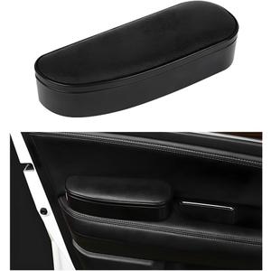 Yourkar Car Armrest Support Cover, Left Side Door Armrest Cushion Pad Extender with Storage Box, Anti-Slip & Waterproof Leather Driver Left Arm Rest Storage Cover, Car Accessories (Black, Style 2)