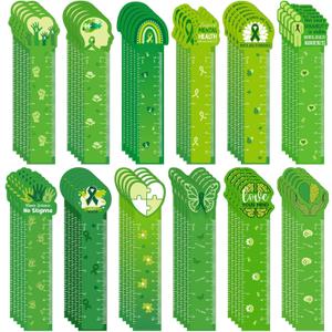 120 Pcs Mental Health Awareness Bookmarks Ruler Bulk Gifts Green Positive Psychology Affirmations Therapy Inspirational Spiritual Gifts Mental Health Month Events Book Markers for Students