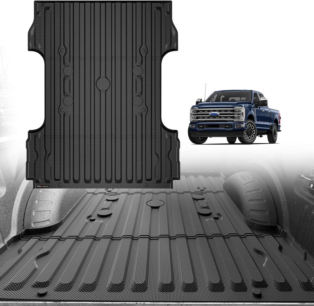 TripleAliners Truck Mat Compatible with 2017-2026 Ford Super Duty F250/F350/F450 6.75FT Accessories, Truck Bed Mat Heavy Duty Custom Fit All Weather Protection TPE Pickup Liner