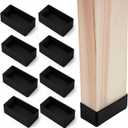(8 PCS) 2x4 Wood Post Rubber End Caps (1.57" x 3.15")  Waterproof and Weather-Resistant Rubber Caps for Table Legs, Chair Legs, Armrests, and Outdoor Lumber Posts (Black)