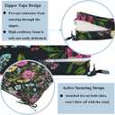 FUNHOME Outdoor Bench Cushion 42 x 18 Inch, Water-Repellent Patio Furniture Cushion, Patio Loveseat Cushion with Handle and Straps, Garden Sofa Settee Couch Swing Pads 1 Pack, Black Flower Butterfly