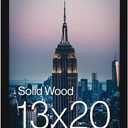 Frame Amo 13"x20" Black Solid Wood Poster Frame, 1 inch Wide Border, Acrylic Front