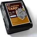 GUARD SHIELD Super Heavy Duty Black/Silver Ploy Tarp Cover 12x24 Feet Waterproof Tarps 16mil Thick UV and Tear Resistant Tarpualin
