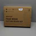 3 Pack Teak Wood Cutting Board Set for Kitchen Charcuterie Board Serving Heavy Duty Non Toxic Slip Over Sink Solid Thick Haus Wooden Chopping Board Large Big Small Meat Best Kitchen Essential Gift (Multi-Size Set | 3 Pack with Holder)