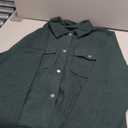 Astylish Womens Waffle Knit Long Shacket Jacket Oversized Casual Blouses Button Down Collared Dressy Shirts (XX-Large, Dark Green)