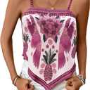 Milumia Women's Tropical Boho Beach Cami Top Summer Vacation Bandana Tops (S)