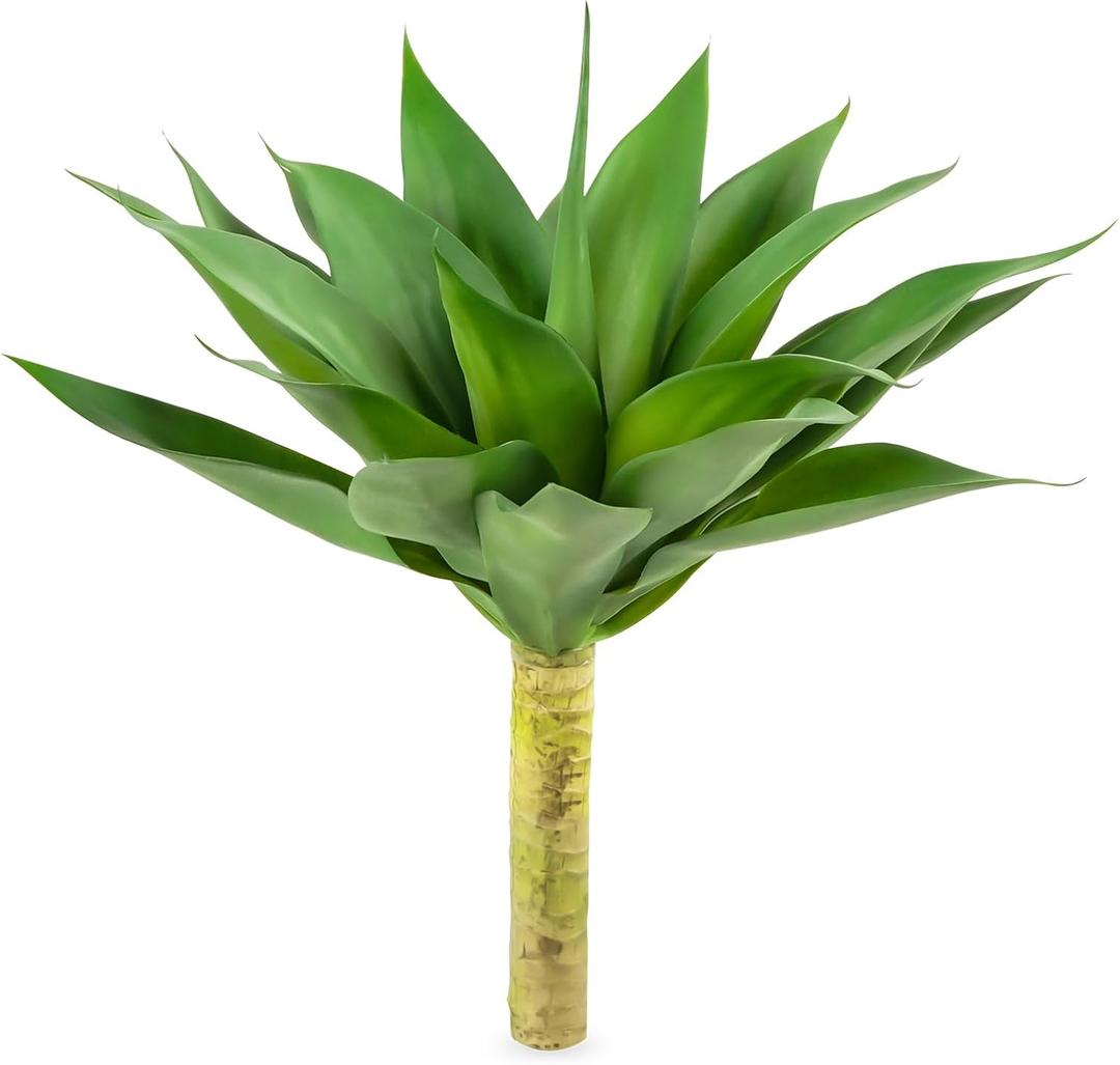 Velener Artificial Agave Plant,18 Inch, Faux Aesthetic Plants for Home Decor, Realistic UV Resistant Fake Agave Plants Without Pot, Set of 1 (Small, Green)