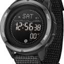 findtime Men's Digital Watch Pedometer Step Counter Watches Military Compass Waterproof Wrist Watch Tactical Sport Watch Calories Counter Pacer Running Wristwatch LED Light Stopwatch Countdown