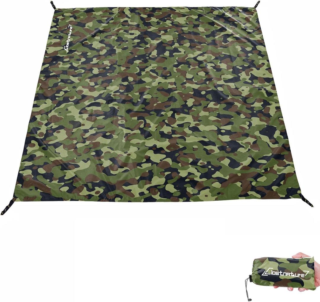 Clostnature Tent Footprint - Waterproof Camping Tarp, Heavy Duty Tent Floor Saver, Ultralight Ground Sheet Mat for Hiking, Backpacking, Hammock, Beach - Storage Bag Included (87'' x 59'', Camouflage)