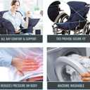 DMI Comfort Wheelchair Cushion & Pad with Side Supports, Recliner & Wheelchair Seat Cushion, Padded Back & Arm Supports, Seat Size 16" x 22", Expands to 44" Wide, Navy, 1 Count