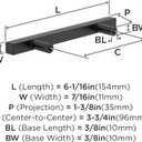 Amerock BP37171MB Everyday Modern Cabinet Pull, Matte Black (3-3/4 in (96 mm) Center-to-Center)