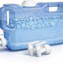 Refrigerator Water Dispenser 1.1 Gallon Bottle with 2 Spigots - BPA Free Plastic Slim Water Jug with Spout Leak Proof | Refillable Fridge Water Container, Convenient Handles (Royal Blue)