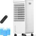 Windowless Portable Air Conditioner for Room, Evaporative Air Cooler w/7H Timer, 4 Modes & 3 Speeds, Swamp Cooler air conditioner with remote, Portable ac Unit no Window no Hose Needed, Pearl