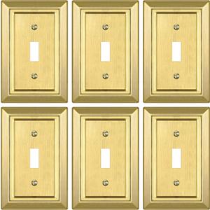 Metal Wall Plate for Light Switch, Applicable to Single Toggle, 6 Pack