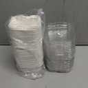 Roppolo 48 Pcs 5 Oz Baking Pans with Clear Lid, 2.5 x 2.5 Inch White Paper Square Cupcake Cups, Mousse Cake Liner, Disposable Container For Oven