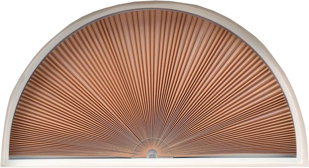 Redi Shade No Tools Original Arch Light Filtering Cellular Fabric Shade Natural, 72" W x 36" H